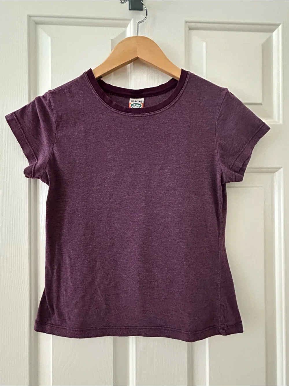 Y2K Vintage Weavers Girl T-Shirt Heather Plum Crew Neck Cotton Blend Size L